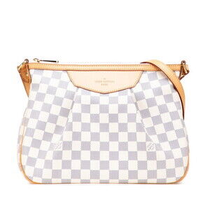 Louis Vuitton Damier Azur White Syracuse Crossbody Shoulder Bag Leather